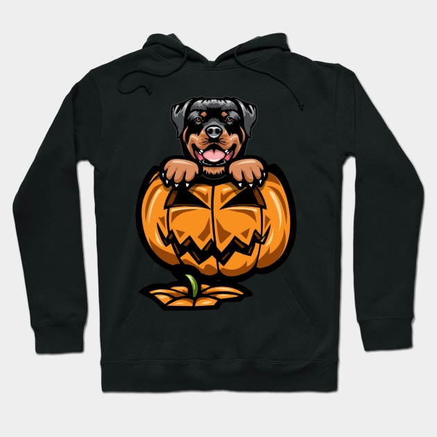 Halloween Rottweiler Pumpkin Hoodie by IPRINT